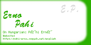 erno pahi business card